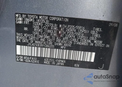 2009 Scion Xb from USA, damaged, VIN JTLKE50E891086205